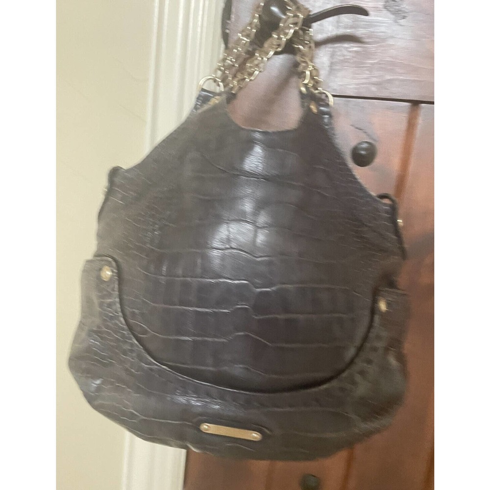 Versace Gianni Authentic Navy Blue Croc Embosed Leather Purse Hand Bag $3,500.00